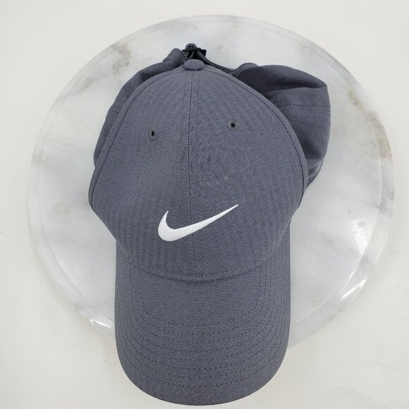 Nike Legacy 91 Dri Fit Grey Strap Back Embroidered Logo Baseball Cap Hat - Picture 1 of 11